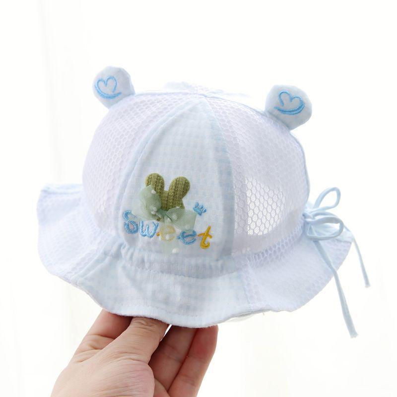 Infant Toddler Mesh Sun Protection Hat - Summer Baby Girl Bucket Hat for Spring & Autumn