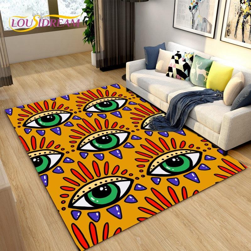 Teppich mit Baum des Lebens, böser Blick, Hamsa-Palme, Mandala-Teppich, Teppich für Wohnzimmer-Dekoration, Kinder spielen, Krabbeln, rutschfeste Bodenmatte