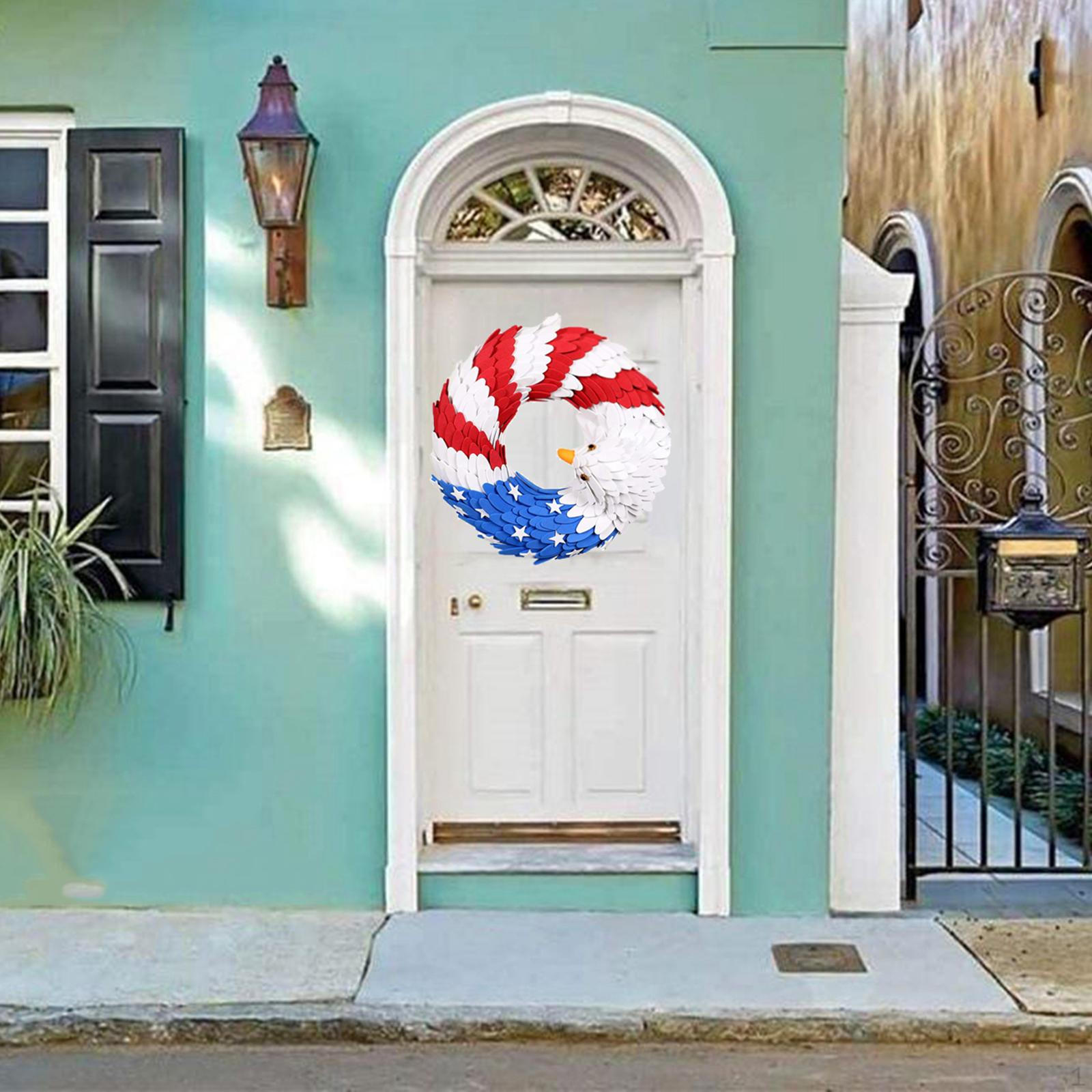 

Blue Patriotic Wreath Flag Decorations Independence Day Hanging Decoration A 28cm