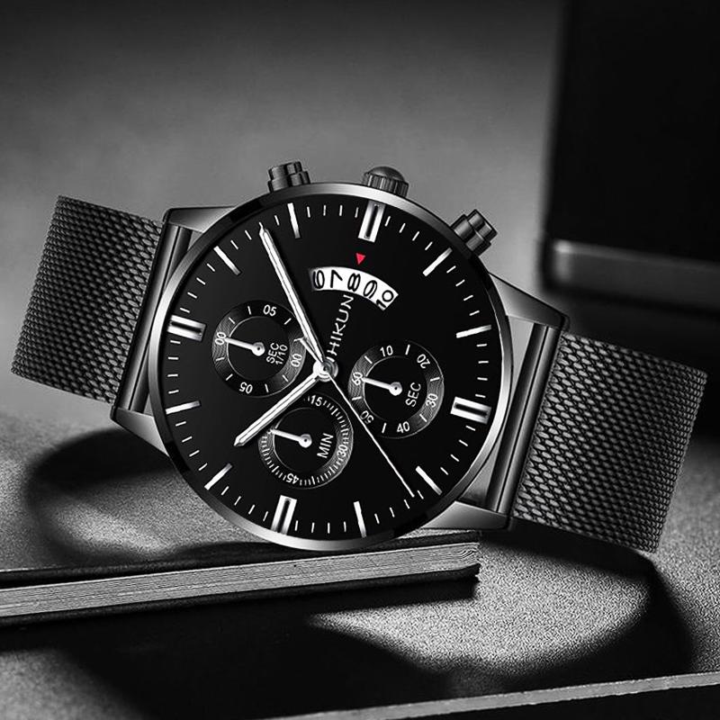 Reloj Hombre Ceasuri ocazionale de modă pentru bărbați Ceas de cuarț cu bandă din oțel inoxidabil de afaceri Relogio Masculino