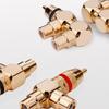 Gold Plated 1 Male To 2RCA Female Splitter Adapter Video Sound Two Way Connector Splitter Connector for Speaker