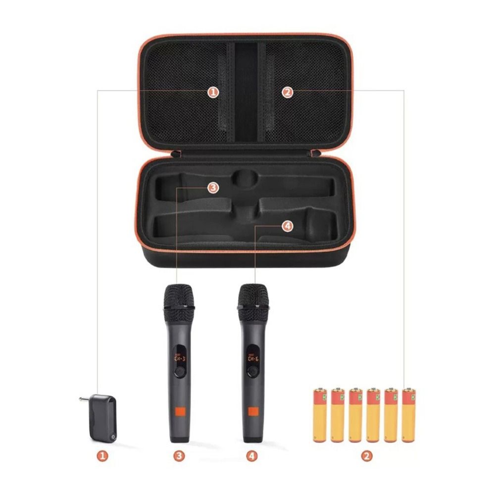 Handheld Microphone Case Hard Shell Wireless Microphone Organizer for JBL Singing Karaoke