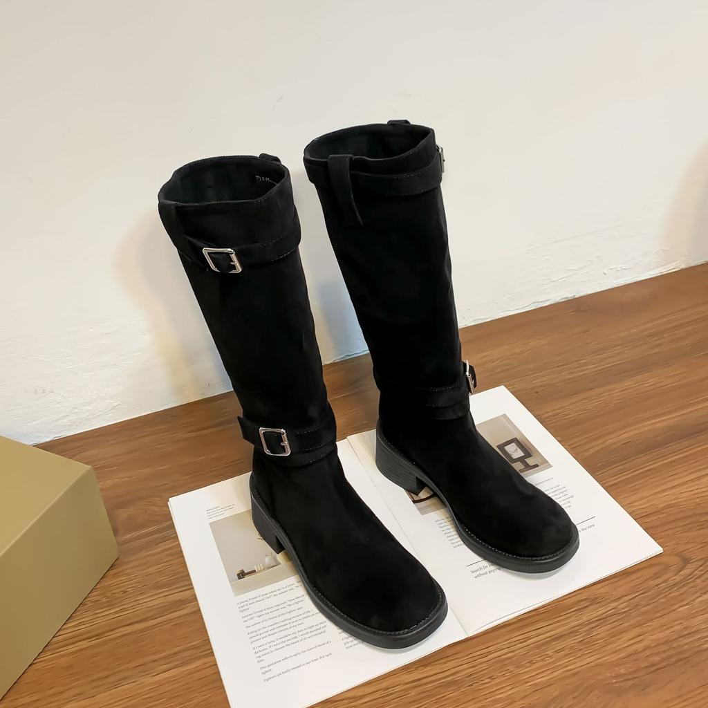 Winter new knight boots fashionable Internet celebrity heap boots long tube but knee thick soled boots women wear versatile casual