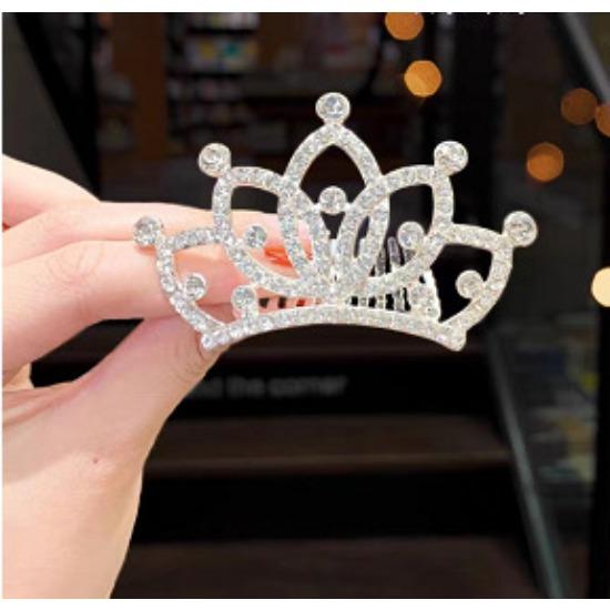 Korean Children's Rhinestone Hair Accessories Headband Comb Sweet Diamond Hair Comb Birthday Gift Princess Birthday Hair Comb Crown