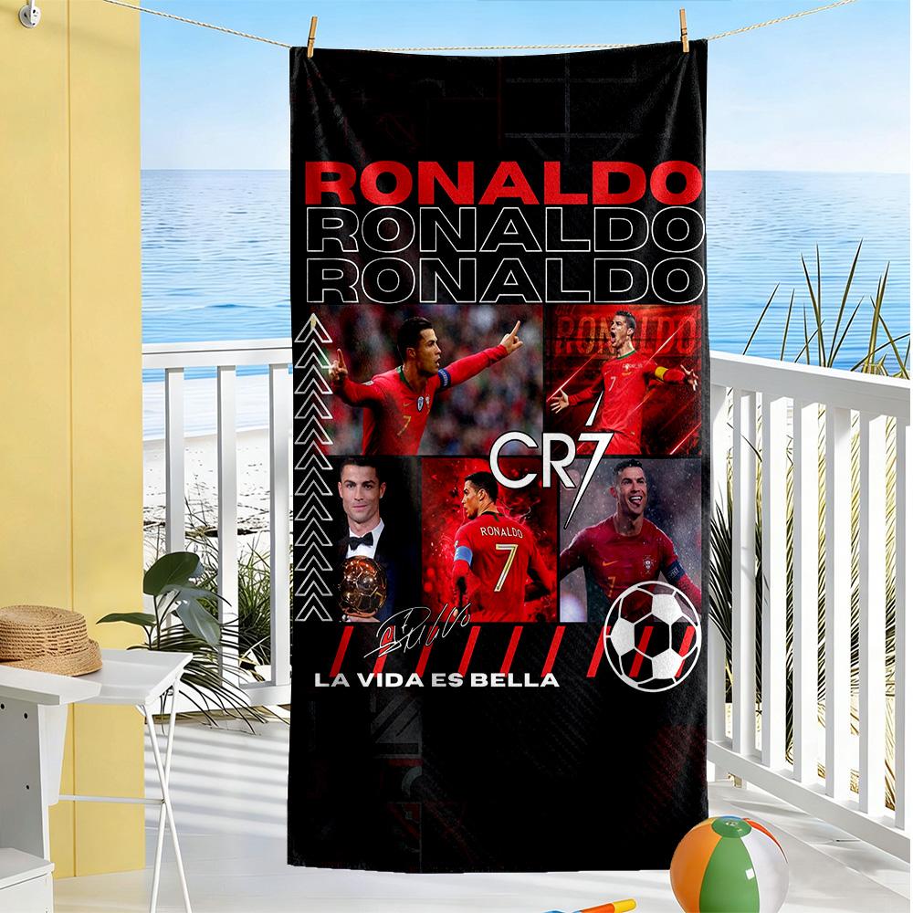 Cristiano Ronaldo Beach Towel High Absorbency & Quick-Dry Comfortable Lightweight Suitable for Swimming, Gym, Camping, Yoga Vacation