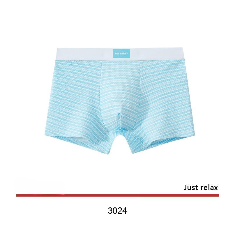 Men's Summer Cartoon Print Breathable Mid Waist Flat Angle Briefs