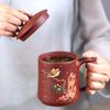 Artisan Zisha Tea Cup with Gold Inlay & Tea-Water Separation