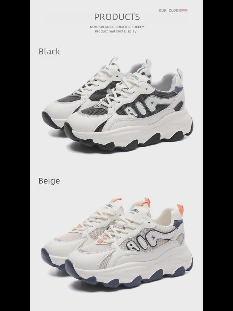 2024 Women's Korean Spring Casual Breathable Sneakers - All-Match, Comfortable, Sporty Dad Shoes