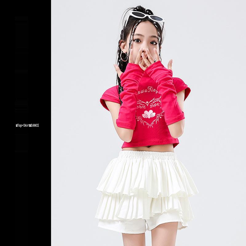 Girls' Jazz Hip Hop Dance Costume Set - Trendy Cheerleading Performance Outfit