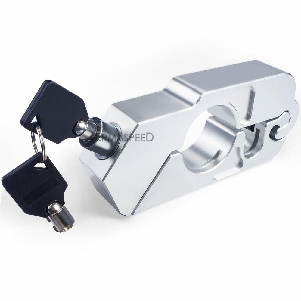 Trava de guidão de motocicleta CNC Trava de motor antirroubo Travas de segurança para motocicleta Scooter Bicicleta de terra Motocross Rua