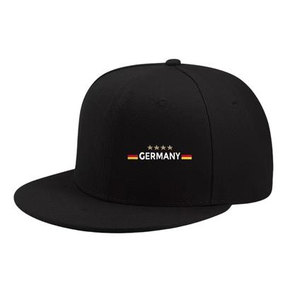 Germany Four Stars Football Fan Snapback Cap Adjustable Polyester Flat Brim Hat Casual