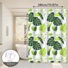 Fresh And Natural Style Turtle Leaf Bathroom Partition Curtain, Green Bathroom Space, Blocks Privacy And Is Aesthetically Pleasing