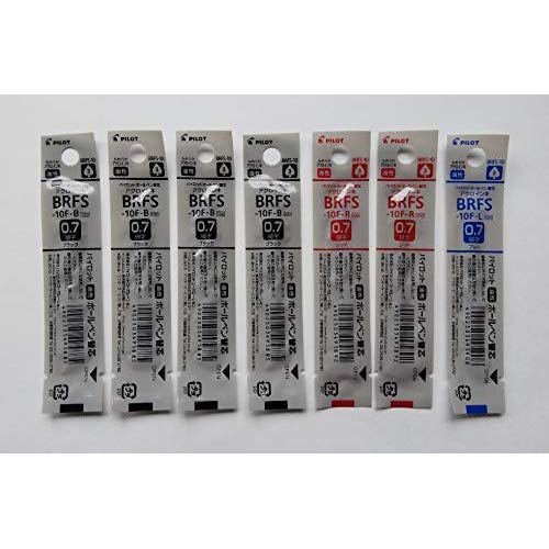 Pilot Oil-Based Ballpoint Pen Refill Fine Point 0.7mm 4 Black/2 Red/1 Blue BRFS-10F-B4/R2/L1 Set of 7 in 3 Colors