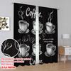 2pcs,2D Plane Printing Print Curtains Chalk Coffee Cups Versatile Polyester Fabric (without Rod) Decorations For Home Ldeal for