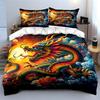 Fiery Dragon's Radiant Dance. Bedding Sets Duvet Covers Pillowcases(1* Duvet Cover 2* Pillowcases Without Duvet Insert)
