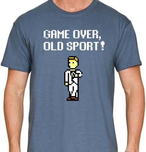 

Game Over Old Sport T Shirt Wedding Groom Funny TV Show Comedy The IT Crowd G400 S