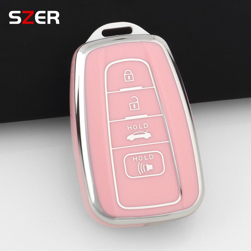 Tpu 4 Buttons Car Remote Key Case Cover Shell Fob For Toyota Chr Camry Corolla Rav4 Highlander C-Hr Prius Land Cruiser Prado