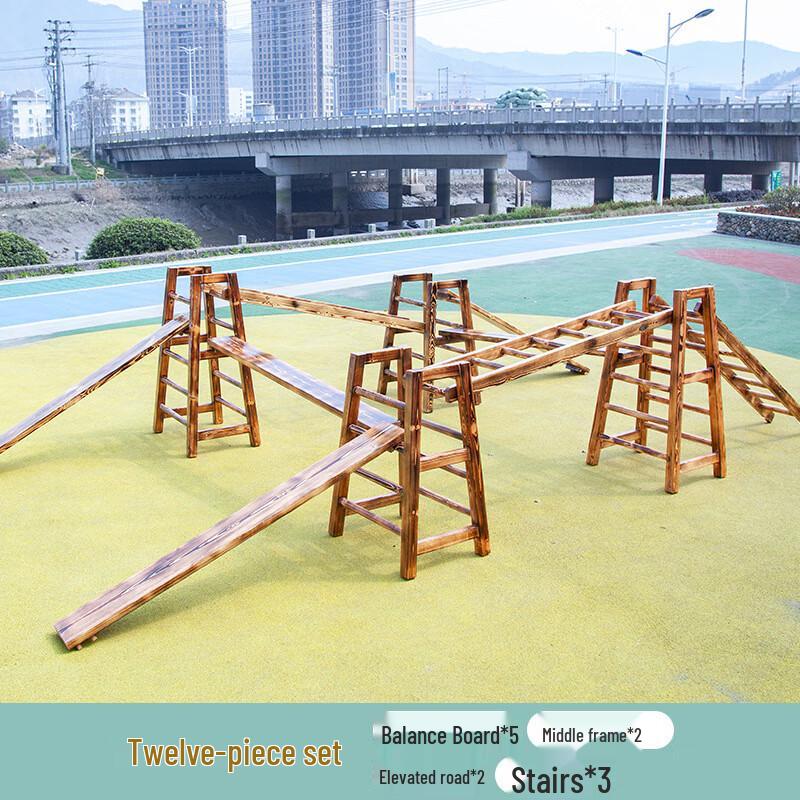 WeiZhi Kindergarten Outdoor Sensory Training 12-Piece Climbing Set