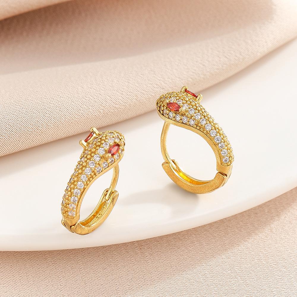 European and American Personalized Snake Design Earrings Retro Versatile Exquisite Trendy Earrings