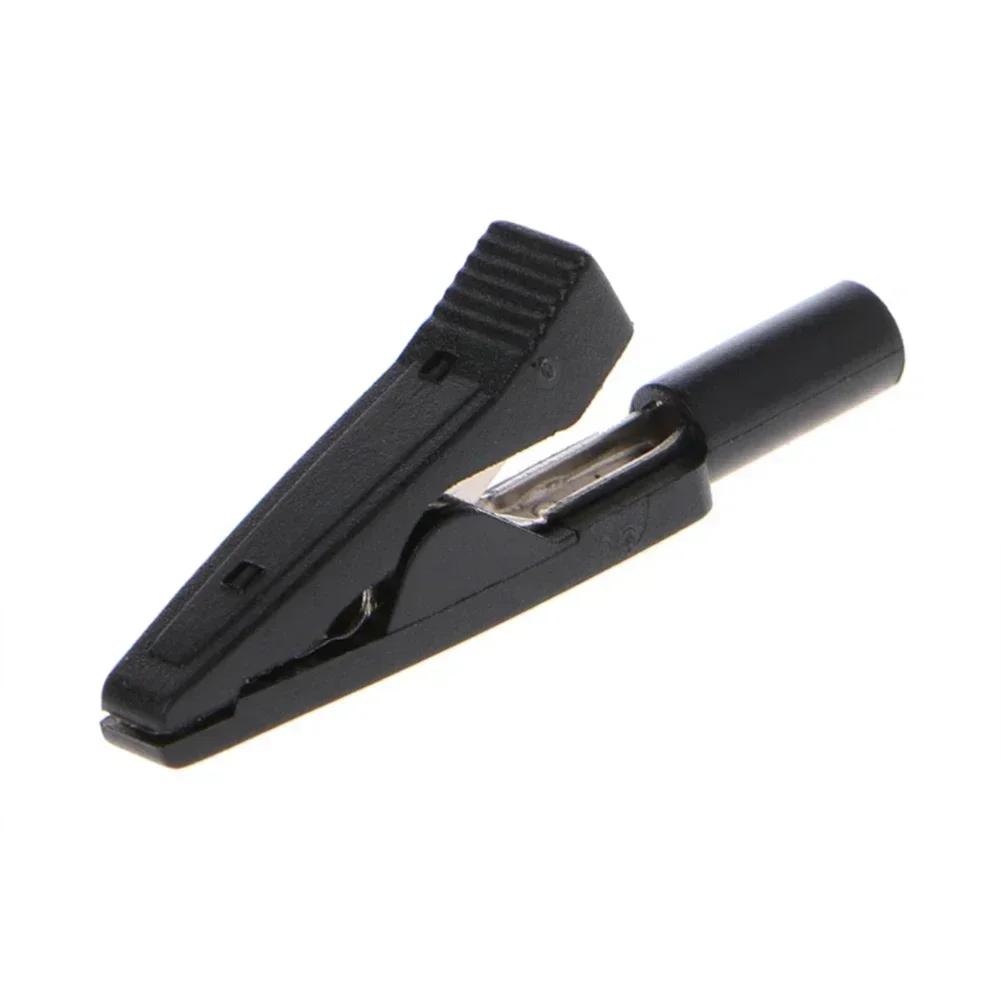 2Pcs Insulated Clip Kit 2mm Banana Female Adapter Meter Test Black+Red Clips 10A/30V AC-60V DC Electrical Project Tool