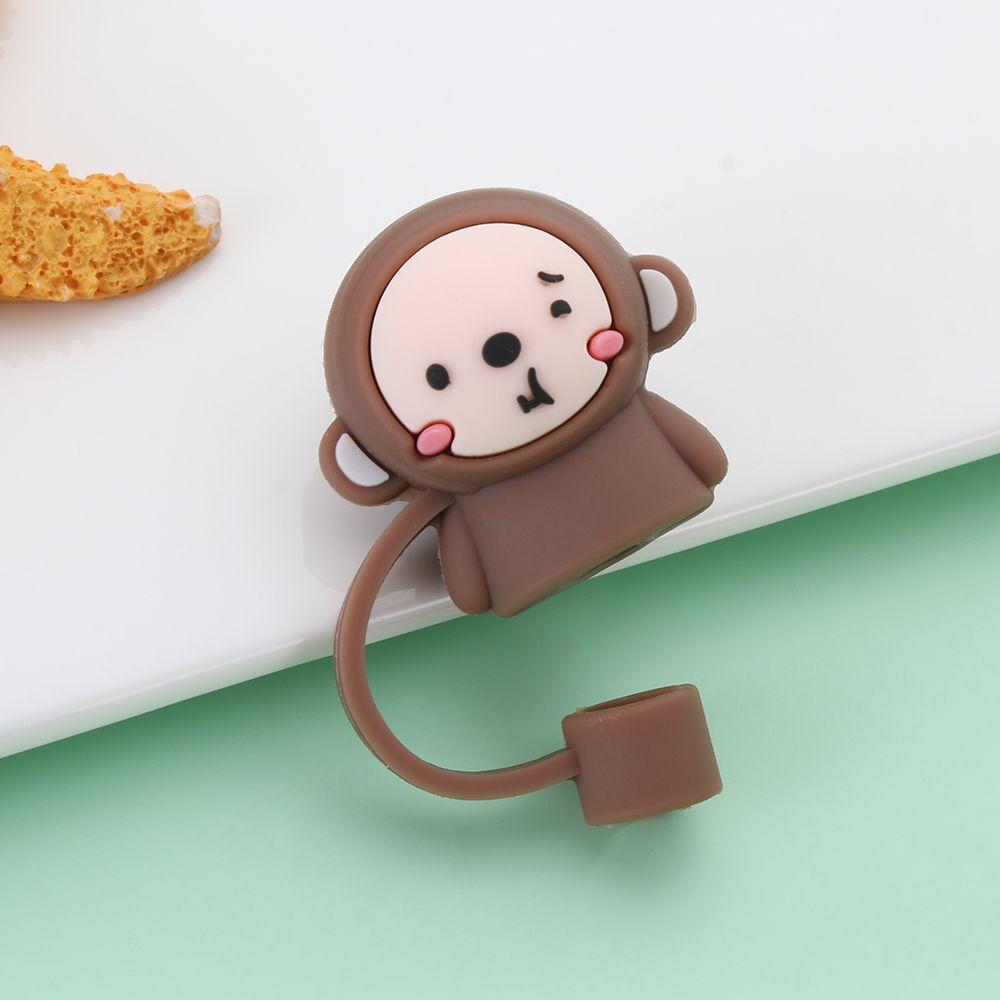 Airtight Splash Proof Cup Accessories Silicone Straw Plug Drinking Dust Cap Cartoon Plugs Cover