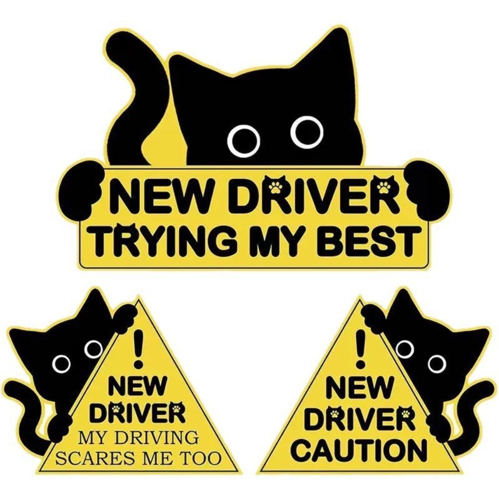 1 Set Waterproof Vinyl Warning Decal Reflective Reflective Sticker Car Decal Vehicle Decoration Adhesive Sticker