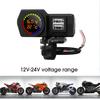 Waterproof Motorcycle Dual USB Phone Charger Adapter w/ Voltmeter & Temp Display