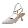 2025 Summer New Bag Head Sandals Women's One-word Versatile Fairy Medium Heel Single Shoes Pointed Stiletto High Heels