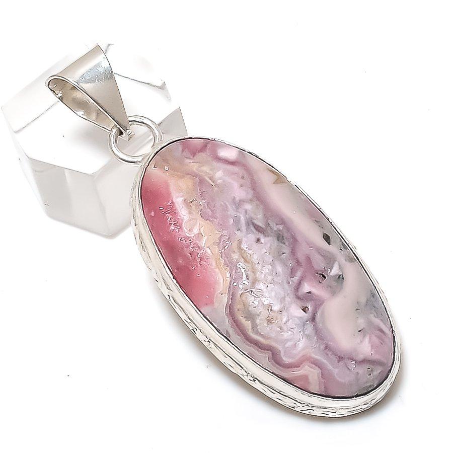 

Natural Rhodochrosite Gemstone 925 Sterling Silver Jewelry Pendant 2.25 F9e99