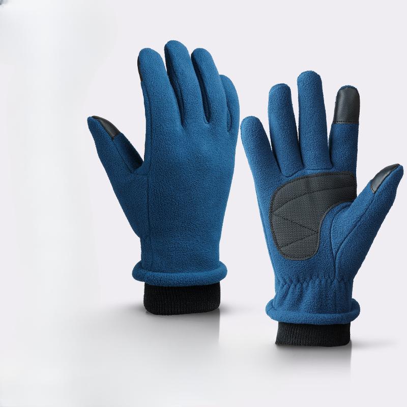 Winter Warm Gloves for Women Double Layer Fleece Coldproof Gloves for Winter Outdoor Electric Bike Riding Gloves for Men