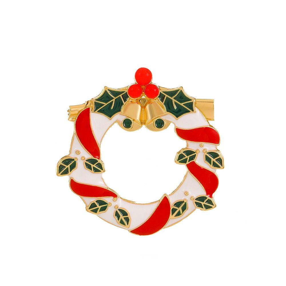 Bell Christmas Brooch Snow Man Dripping Oil Lapel Pin Personality Santa Claus Enamel Pins  Women