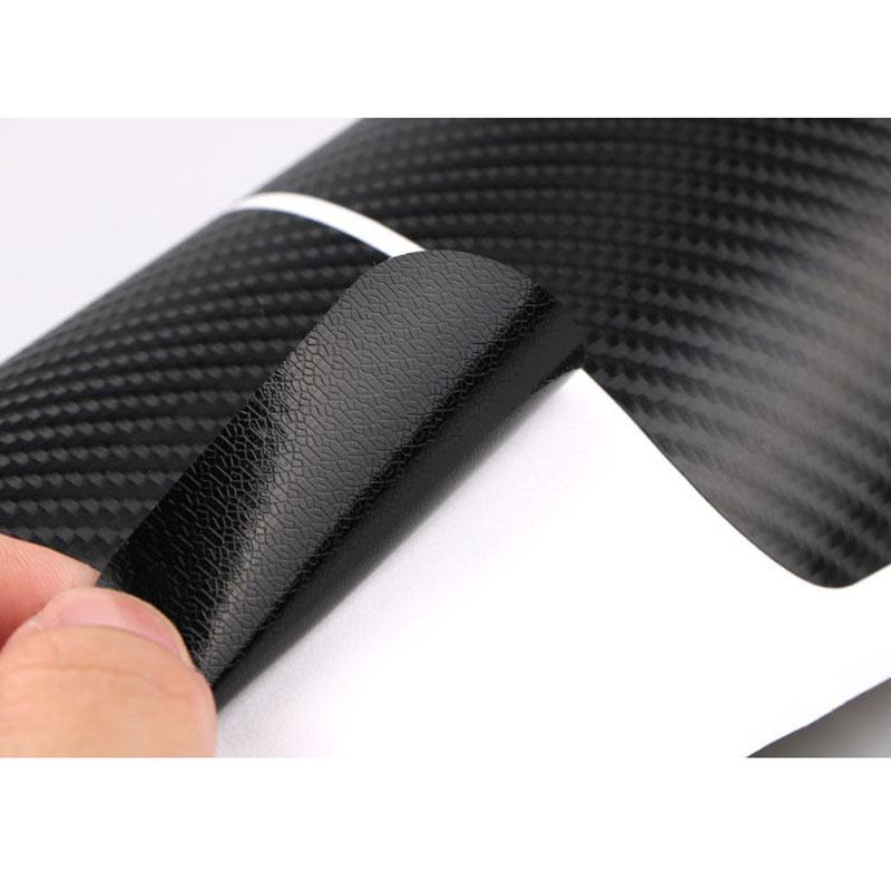 4pcs Black Car Door Sill Plate Protector 3D Carbon Fiber Look Car Sticker Sill Scuff Cover Anti Scratch Decal For All Car