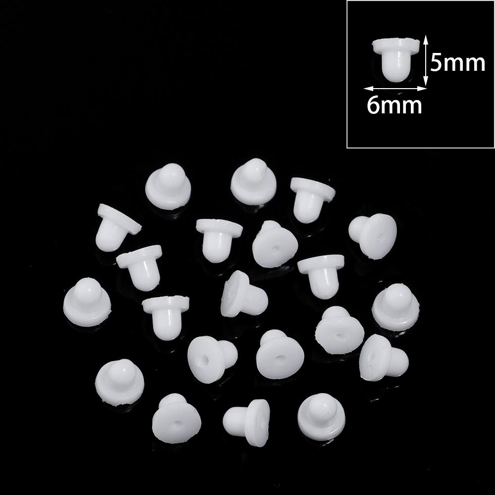 

20-200Pcs White Soft Silicone Rubber Earring Back Stoppers For Stud Earrings Jewelry Making DIY Earring Findings Accessories