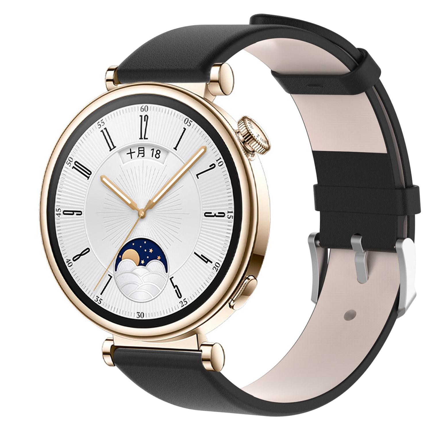 

For Huawei Watch GT 4 41mm Replacement Strap 18mm PU Leather Watch Band Purplish Red