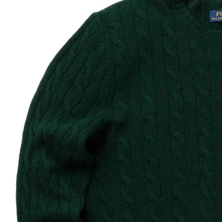 Polo Ralph Lauren Solid Color Pony Embroidered Crew Neck Long Sleeve Knit Sweater Men sweater Green 710876762-004