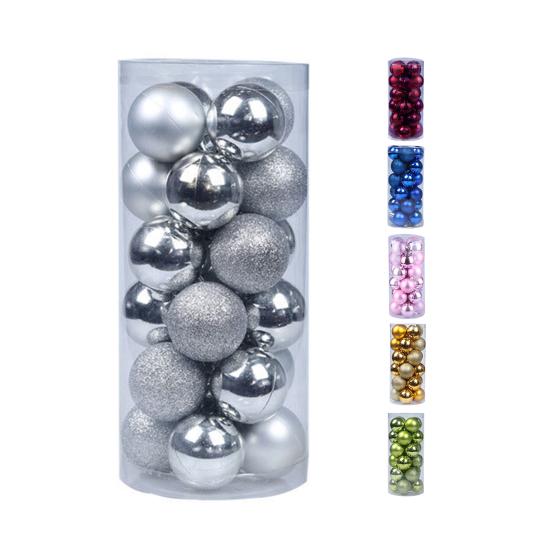 24Pcs/Set Christmas Balls Nordic Style Decorative Hanging Design Seasonal Decorations Christmas Ball Set for Xmas Tree