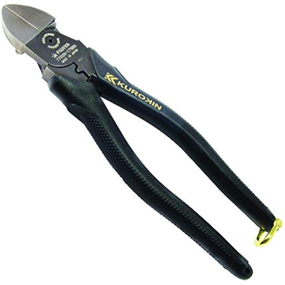 Fujiya (Fujiya) Electrician Meijin Eccentric Thin Blade Nipper 7700N-175BG 175 mm Black Gold Ecce...
