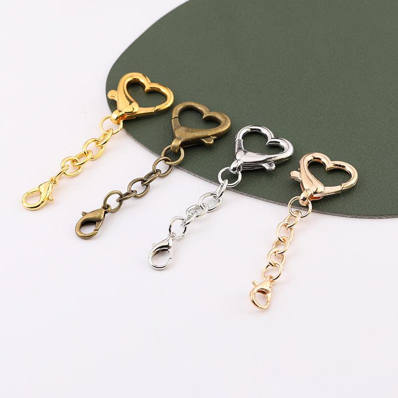 10Pcs Unique Alloy Heart Keyring Pendant Heart Shaped Clasp For Diy Projects
