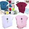 Camisetas de cuello redondo con estampado de abejas para mujer, confeccionadas con suave tejido de algodón para mayor comodidad