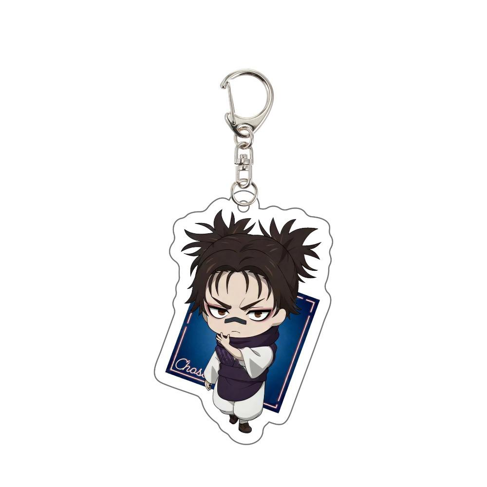 Anime Jujutsu Kaisen Acrylic Keychain Q Version Thinking Pose Itadori Yuji Gojo Satoru Keyring Bag Charm Peripheral Jewelry Gift