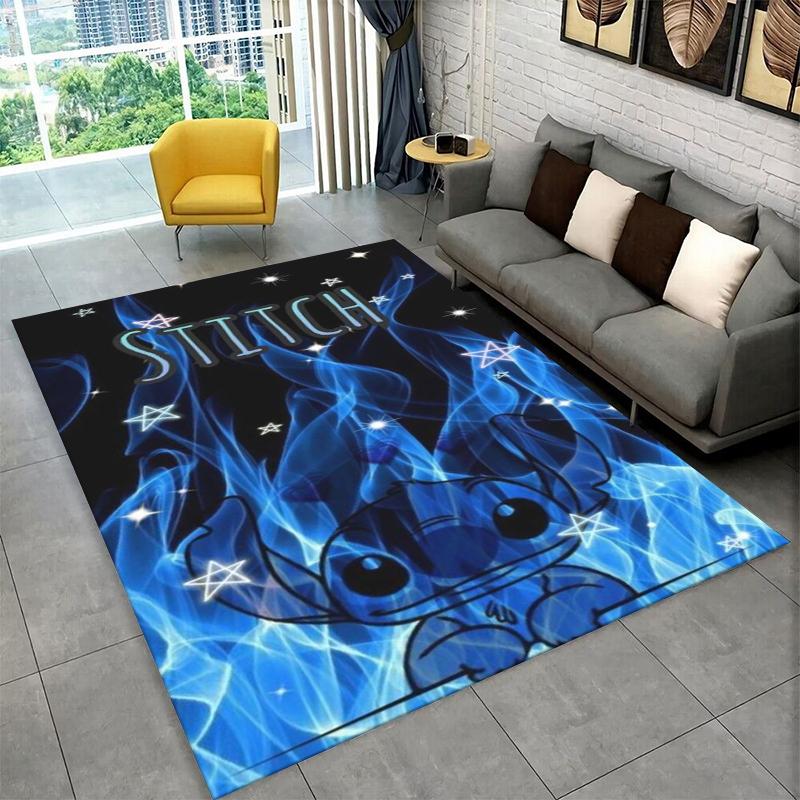 Cute S-Stitch Cartoon Non-Slip Area Rug for Living Room,Bedroom,Playroom,Soft Carpet Floor Mat Home Decor Rug Kids Room Gift