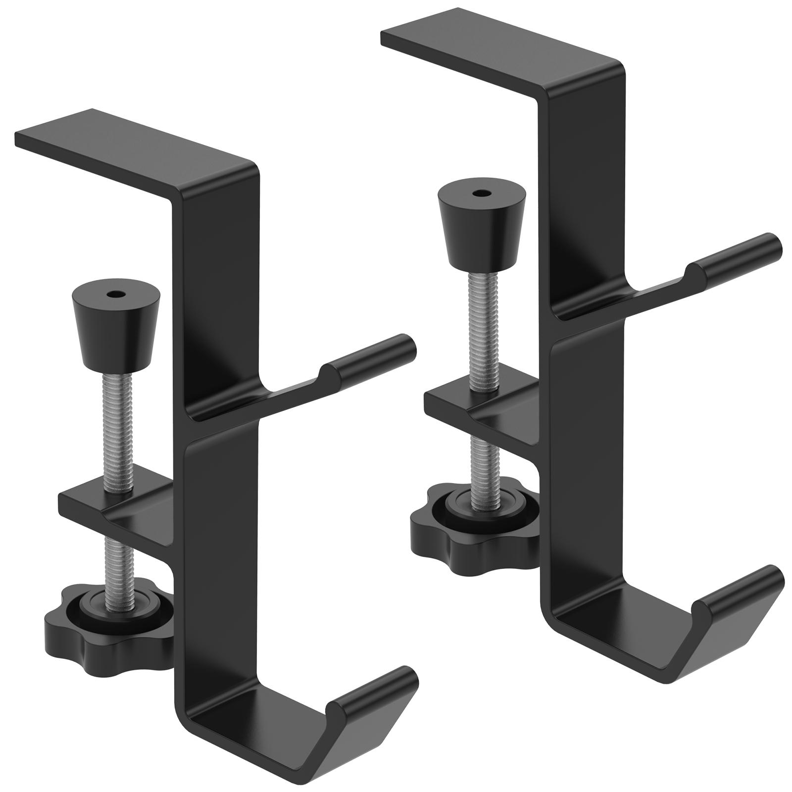 

2 шт. крючок для края стола, регулируемый, съемный, игровая гарнитура, поддержка без проколов, вешалка для края стола для домашнего офиса, рюкзак для хранения