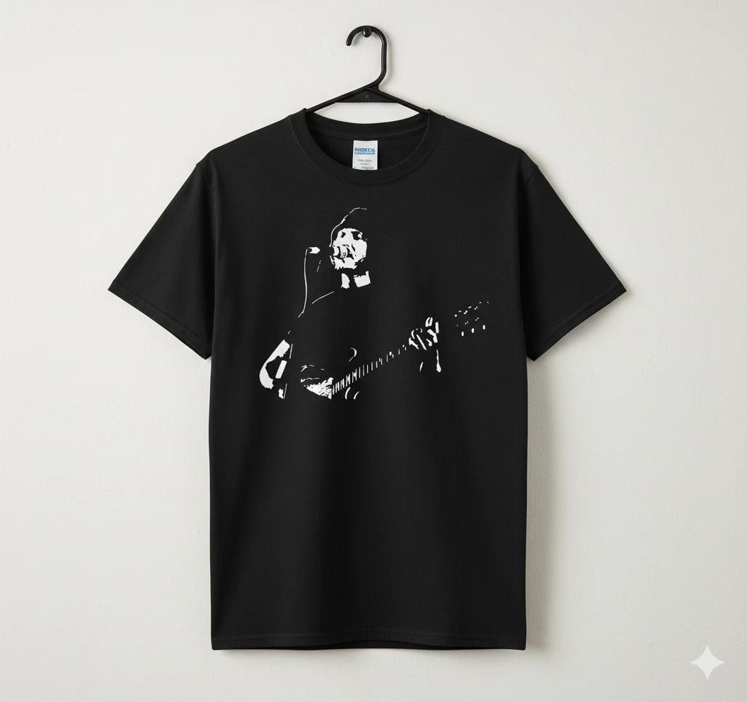 Unisex Adult Casual Graphic Minimalist Guitarist Silhouette Graphic... S