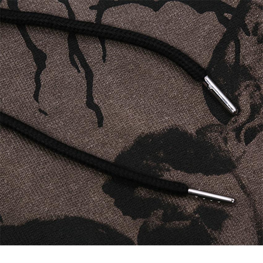 Mulheres vintage anjo impressão jaqueta com capuz zip up manga longa bolso outono inverno streetwear casaco y2k estética solta hoodies