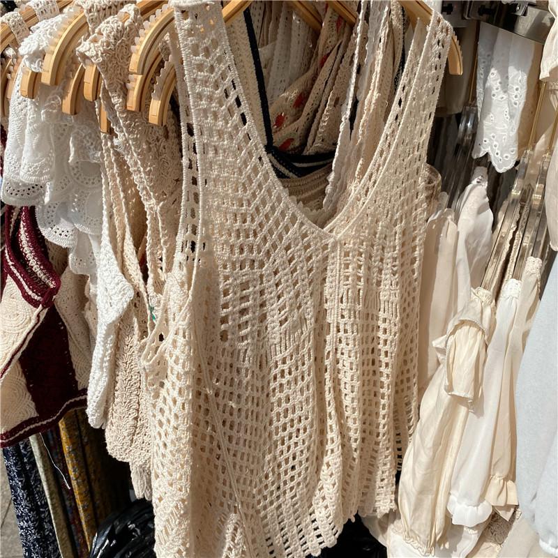 Women's Hollowed-Out Knit Vest - Summer 2025 Trendy French Design