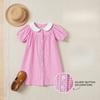 Children'S College-Style Fashionable Plaid Short-Sleeve Woven Cotton Summer Dress