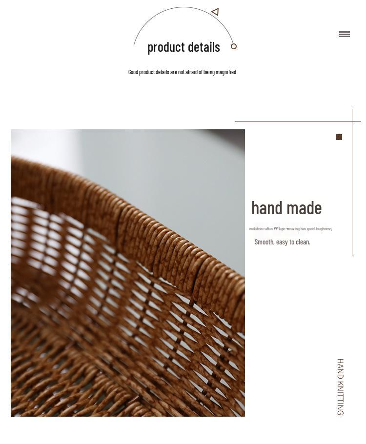 Imitation Rattan Fruit and Snack Basket - Versatile for Living Room, Kitchen, and Picnic Use.