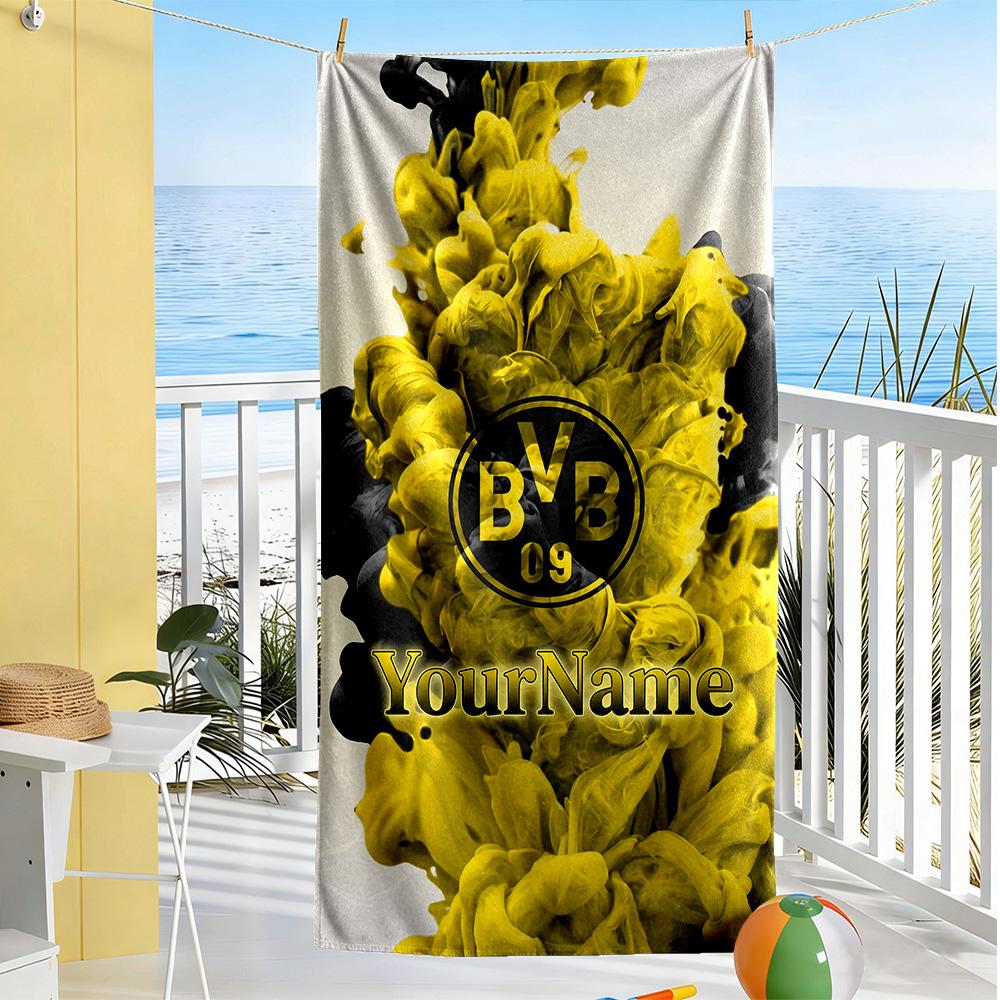 Borussia Dortmund Customized Name Beach Towel Soft Durable Quick-Dry Suitable for Sports Travel Swimming Yoga Bathroom Beach And Pool
