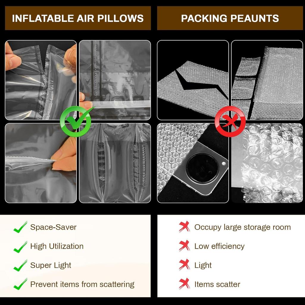 Air Pillows for Shipping, 150 Count Inflatable Air Bags for Packing 4.72" * 7.87" Air Pockets for Packaging Moving Supplies Box Packing Filler Purse