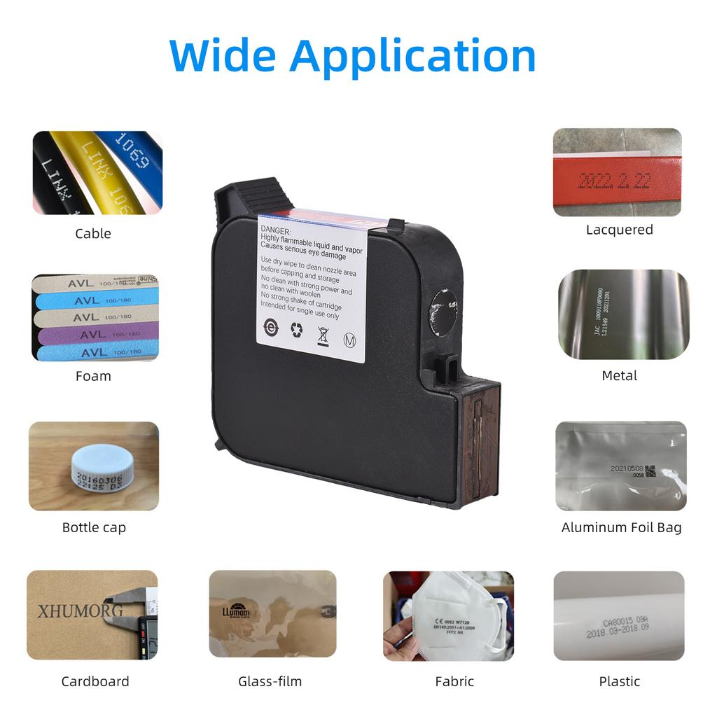308S Ink Cartridge Replacement Quick Drying 45ml for M20 T50 Handheld Inkjet Printer(Black)